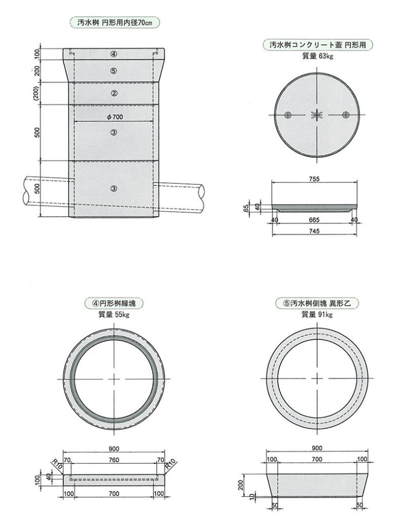 画像：汚水桝（円形用内径70cm）